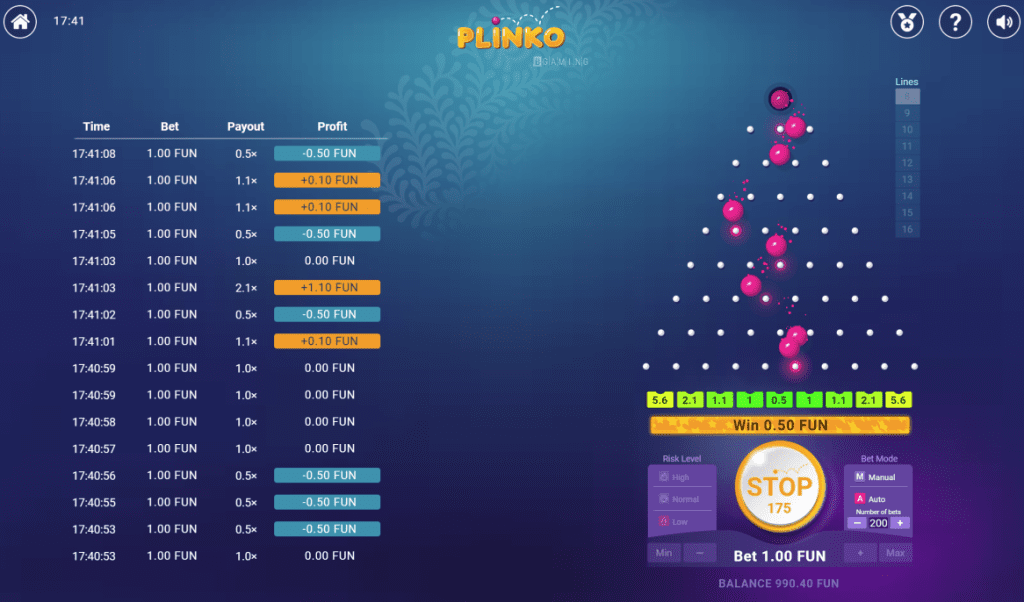 Plinko Ball Spiel um echtes Geld | Plinko Casino UK